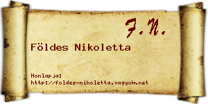 Földes Nikoletta névjegykártya