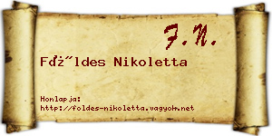 Földes Nikoletta névjegykártya