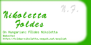 nikoletta foldes business card