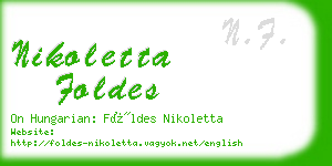 nikoletta foldes business card